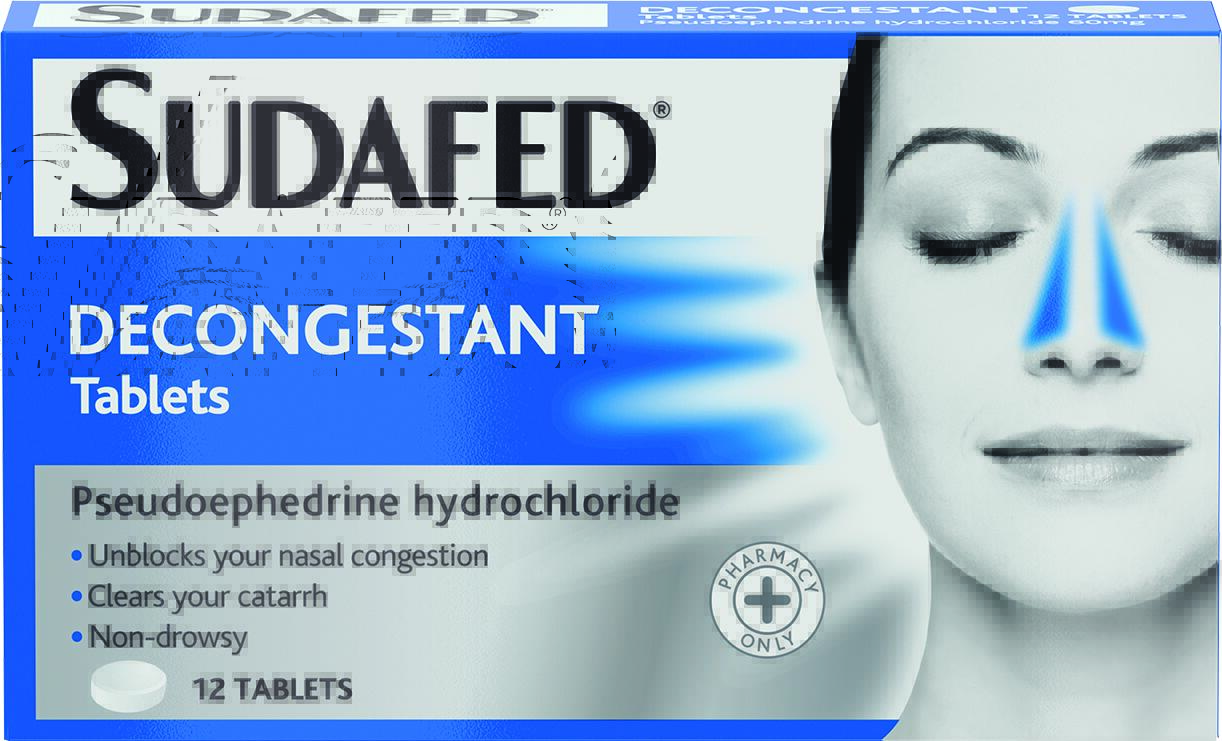 Sudafed Decongestant 60mg Tablets (Pack of 12)
