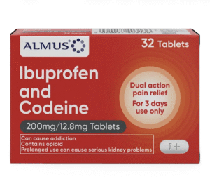 Almus Ibuprofen Codeine 200mg/12.8mg Tablets (Pack of 32)
